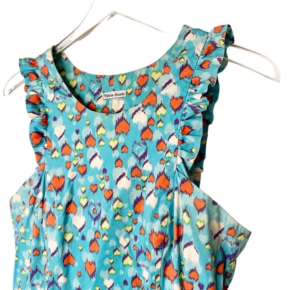Anthropologie Patria Amada Vintage Pinafore Prairie Cottage Core Heart Dress S - Picture 4 of 7
